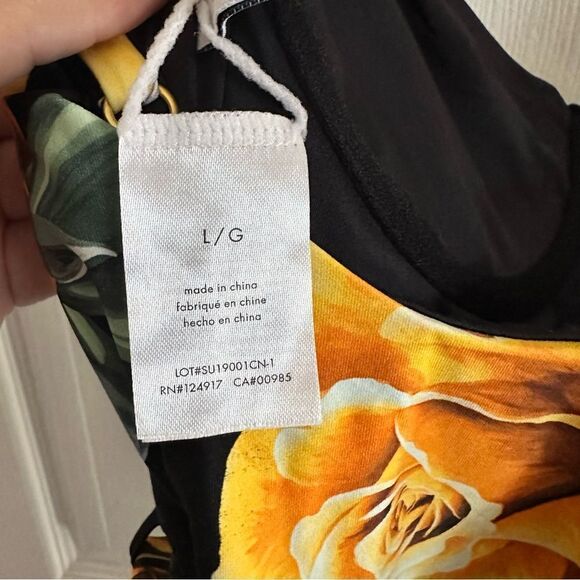 Onia x WeWoreWhat Danielle Floral One Piece Belted Swimsuit Women’s Large - Picture 9 of 11